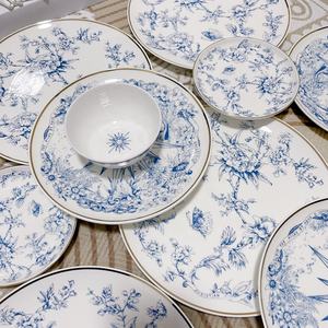 Best Selling European Light Blue 41pcs <b>Bone</b> <b>China</b> <b>Dinner</b> <b>Set</b> and Porcelain Dessert Plate - Product Image 2