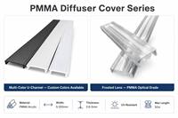 Diffuseur linéaire LED en PMMA extrudé OEM professionnel, 95 % de transmittance élevée, anti-jaunissement, pour fabricants de luminaires linéaires