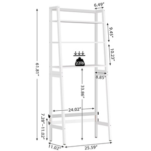 Étagère de rangement en bois blanche pour toilettes, moderne, durable, gain de place, autoportante, pour salle de bain, buanderie, hôtel - Product Image 6
