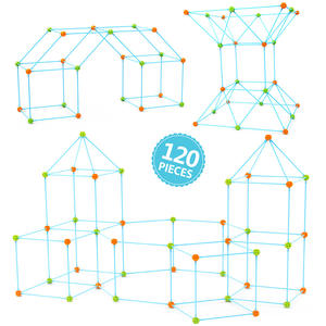 BTJ 120 pièces enfants Fort Kit de construction tente 3d épissage jouet château Den Construction Fort Tunnel tente bricolage intérieur jeu château enfants - Product Image 2