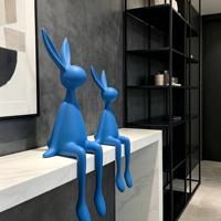 Lampe en résine en forme de lapin de Pâques, décoration créative, figurine, ornement de table pour la maison, la chambre, la boutique, la décoration intérieure