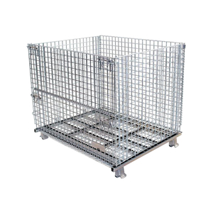 Cage de stockage galvanisée en acier à mailles métalliques, pliable, amovible, pour chariot élévateur, caisse de transport, cage de manutention - Product Image 4