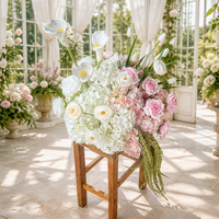 Boules de fleurs artificielles en soie rose modernes pour centre de table de mariage, décoration d'événements de mariage