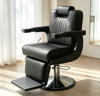 Fauteuil de barbier hydraulique inclinable de style rétro classique, pivotant, pour hommes, équipement de salon de coiffure