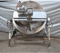 Marmite de cuisson industrielle électrique à vapeur en acier inoxydable à double enveloppe avec agitateur inclinable pour lait, soja, noix, maïs, fruits