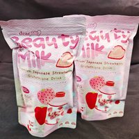 Poudre de Boisson au Collagène Beauté Lait Très Vendue 50000mg, Collagène Hydrolysé en Poudre Fraise Éclaircissant et Blanchissant la Peau