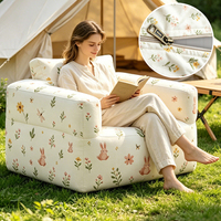 Canapé gonflable portable, fauteuil gonflable avec housse en tissu amovible et lavable pour salon, camping en plein air
