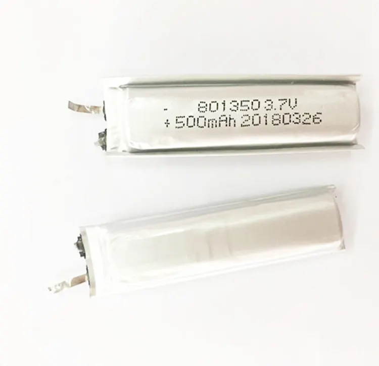 Dünne 801350 3.7v 500mah 1.85wh lithium-polymer-batterie für led fahrrad rücklicht