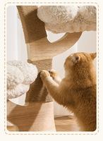 Arbre à chat coloré et grand format avec hamac floral, poteaux en sisal et peluche de qualité supérieure – Mobilier pour chat