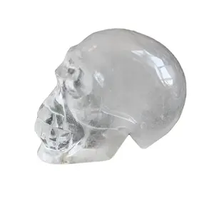 Wholesale natural healing crystal carving white clear quartz mini crystal skulls ornament