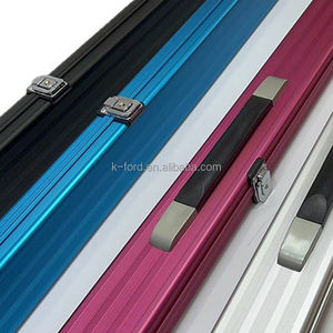 Cina OEM produttore Custom Cue Box in alluminio bastone da biliardo borsa in PVC tessuto marrone rosso blu argento nero colore stecca da piscina custodia - Product Image 2