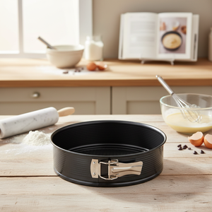 Ligne métallique noire 2-Bottom Springform Cake Tin 24cm Carré Plateau de cuisson en acier au carbone Passe au micro-ondes et au lave-vaisselle - Product Image 3