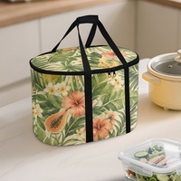 Sac de transport personnalisé pour autocuiseur avec imprimé floral tropical, fermeture éclair et poignées de transport