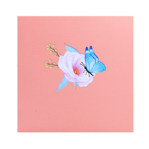 Carte de vœux 3D pop-up papillon rose scintillant et coloré, impression UV, cadeau universel porte-bonheur - Product Image 6