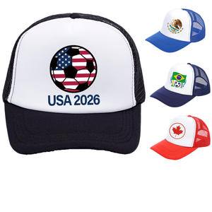 Gorra Trucker Snapback de Fútbol 2026, de Poliéster con Malla de Espuma y Tejido Espigado, Personalizable con Estampado en Caliente, de Moda para Exteriores, Playa y Ciclismo - Product Image 1