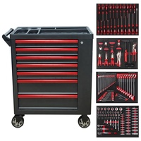Chariot à outils robuste à 7 tiroirs avec roues, armoire de rangement roulante pour garage et atelier avec tiroirs verrouillables pour mécaniciens
