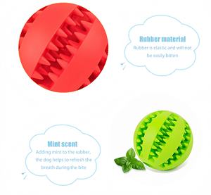कुत्तों के लिए इको फ्रेंडली पालतू चबाना खिलौना कुत्तों के लिए इंटरैक्टिव नरम रबर उपचार गेंद का इलाज - Product Image 4