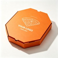Boîte à pizza hexagonale en carton ondulé personnalisée de 10 à 18 pouces, emballage de pizza en papier en gros en plusieurs tailles