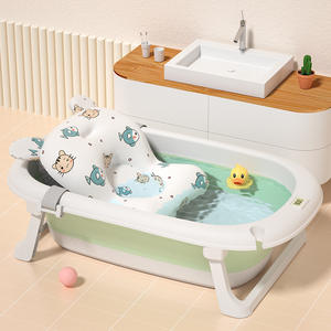 Baignoire pliable rose Keloji pour bébé, en plastique, grande taille, corps droit, 0-12 mois, usage domestique - Product Image 4