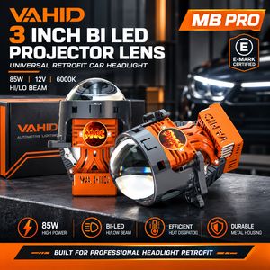 Kit di Retrofit Fari Bi-LED da 3 Pollici 85W con Lente Proiettore, Abbaglianti e Anabbaglianti, 6000K 12V, Certificato E-Mark, Illuminazione Automobilistica, Vendita all'Ingrosso - Product Image 1