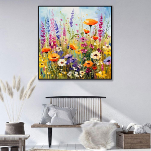Mode mur Art carré diamant peinture bricolage 5d étincelle résine perceuse floraison fleurs sauvages diamant peinture en gros - Product Image 2