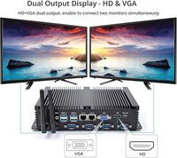 Mini PC Industrial Potente Sin Ventilador, CPU I5 de 2 Núcleos, 8GB RAM, 128GB SSD, 4xCOM RS232, 2xNICs, HD, VGA, Wi-Fi