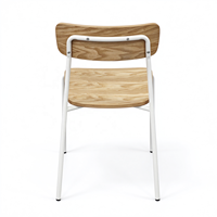 Chaise de salle à manger commerciale empilable avec assise et dossier en contreplaqué courbé, structure métallique, chaise d'appoint pour restaurant, vente en gros pour hôtels