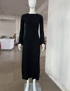 เดรสแฟชั่นผู้หญิงสีพื้น คอโอ แขนยาว ทรงเข้ารูป ยืดหยุ่นได้ เหมาะสำหรับงานปาร์ตี้ฤดูหนาว ขายส่ง - Product Image 5