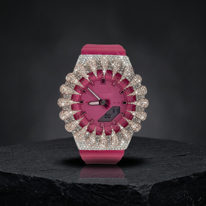 Montre-bracelet de luxe pour femme avec lunette en verre cristal, bracelet en acier inoxydable, boîtier 38 mm, affichage de la date, mouvement numérique, étanchéité 10 bars - Product Image 3