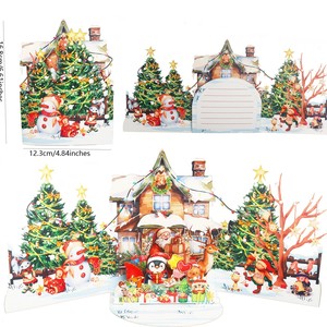 3D Christmas greeting card Luxurious surprise pop up greeting card 3D Santa Claus and Christmas tree In stock High quality - Product Image 3