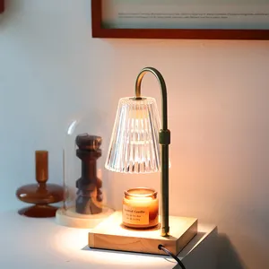 Ayarlanabilir yükseklik kapalı masa lambası balmumu eriyik brülör kokulu mum vintage mum isıtıcı lamba zamanlayıcı ile
