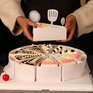 Cajas triangulares de cartón para repostería, cajas triangulares para embalaje de pasteles