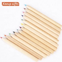 Pas cher Personnalisé Écologique de Noël enfants cadeaux produits Bois Naturel tube emballé logo personnalisé Crayons De Couleur