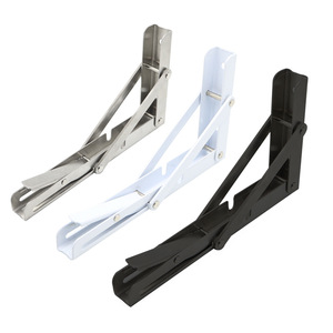 Stainless Steel Foldable Wall Bracket Rectangle Shape Wall Mounted Storage Support For Home Organization Behind Doors - Product Image 2