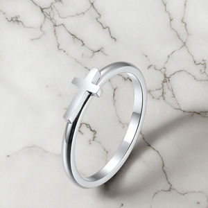 Roestvrijstalen Holle Kruis Mannen En Vrouwen Ring Huwelijk Voorstel Paar Ringen Grensoverschrijdende Verkochte Juwelenvoorraad - Product Image 6