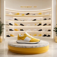 Étagère de présentation de chaussures en métal tendance, unité d'étagérage moderne pour la décoration intérieure et l'exposition des magasins de chaussures