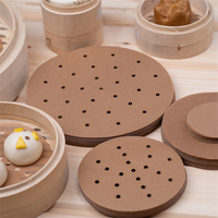 Papier sulfurisé rond en gros, non blanchi, enduit de silicone, pour cuisson à la vapeur