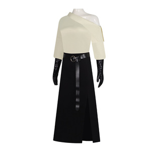 Costume de cosplay Emily Grace, haut à épaules dénudées, jupe fendue noire, gants, tenue d'Halloween - Product Image 2