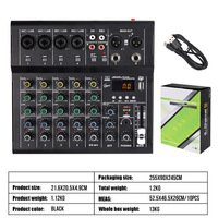 Console de mixage d'enregistrement informatique 4 canaux avec carte son sans pilote pour diffusion en direct, usage domestique et scénique, pour mixeur DJ USB