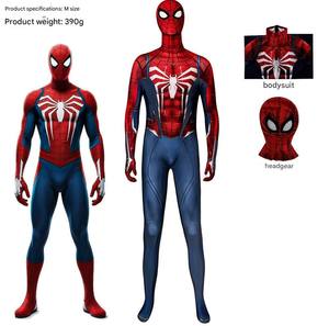 ハロウィン 大人向け スパイダーマン メンズ シルク風 3Dプリント 全身タイツ ヘッドピース・マスク付き パーティーゲーム衣装 - Product Image 2