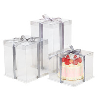 Boîtes de fournitures pour la décoration de gâteaux, gâteaux d'anniversaire de 4 pouces, 6 pouces, 8 pouces, 10 pouces avec bases épaissies, emballages de pâtisserie transparents