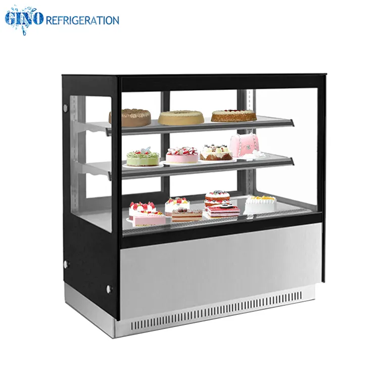 factory price two shelves cake showcase cooling cake display chiller GN-1500RF2 CE SASO cake display showcase