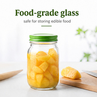 Stoples kaca penyimpanan dengan tutup kedap udara dan pita fermentasi botol pengawet kaleng 32oz mulut lebar stoples Mason