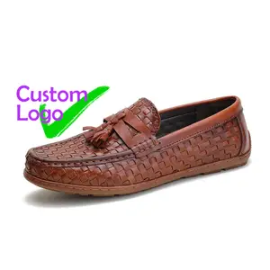 Italy style Men's fashion Flat shoes loafers leisure Genuine