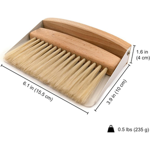 Ensemble balai et pelle en bois de hêtre, brosse de nettoyage et pelle combinés avec brosse à tapis en sisal, balai à main pour les miettes - Product Image 5