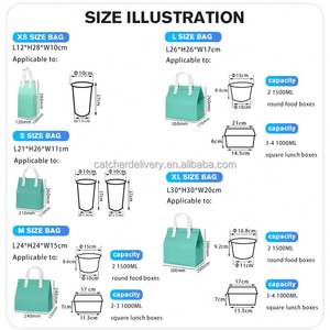 Bolsa Térmica Desechable Personalizada de Tela No Tejida para Alimentos, Bolsa Aislante Impermeable para Entrega de Té con Leche, Café y Comida para Llevar - Product Image 4