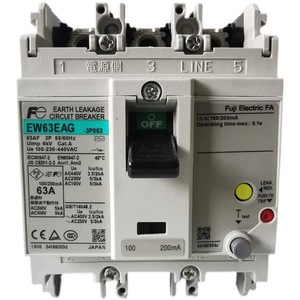 Disjoncteur différentiel Fuji Electric EW63EAG 3P 63A 200mA, côté ligne - Product Image 5