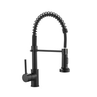 Robinet de cuisine monocommande à ressort avec douchette extractible, mélangeur eau chaude et froide rotatif à 360°, vente en gros OEM