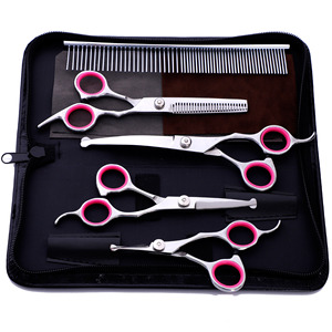 Juego de Tijeras de Aseo para Mascotas de Acero Inoxidable de Alta Calidad, 7 Pulgadas, Tijeras Rectas y Curvas para <span class=keywords><strong>Perros</strong></span>, Gatos y Peluches - Product Image 1