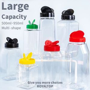 Đa rõ ràng Pet gia vị chai và lọ 4oz 6oz 7Oz 12oz 16oz nhựa gia vị bao bì container với đôi lật PP Shaker có nắp đậy - Product Image 5